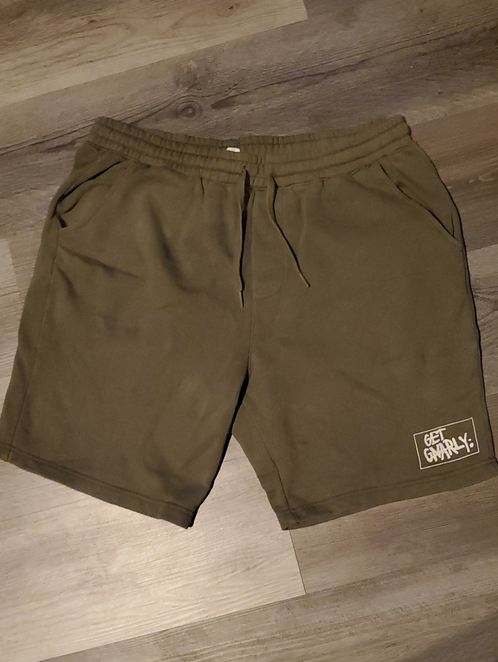 Get Gnarly Skateboarding Olive Drawstring Men's Sweat Shorts